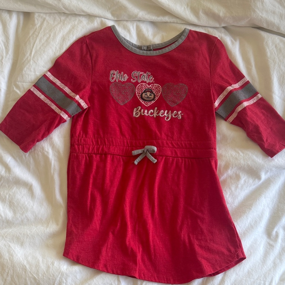 Ohio State Buckeyes Red Kids Dress Top, Size 5T